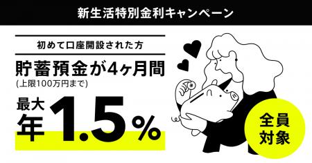 新生活を応援！特別金利キャンペーン実施、初めて口座