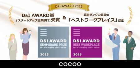 コクーが「D＆I AWARD 2025」において、D&I AWARD賞（