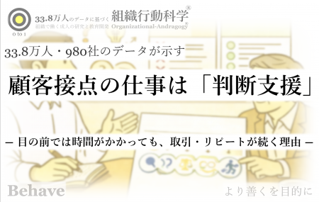 顧客接点の仕事は「判断支援」（組織行動科学(R)）
