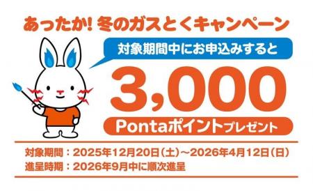 「東電ガス とくとくガスプラン for au」新規申込みで