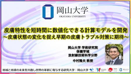 【岡山大学】皮膚特性を短時間に数値化できる計算モデ
