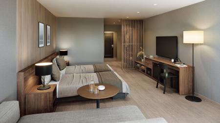 宿泊施設用木質仕上材「ボアシス防音タイプ ホテル用