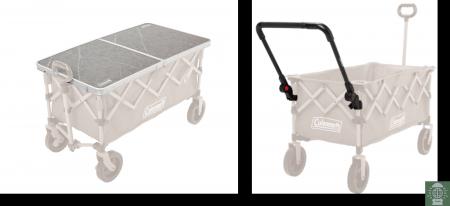 コールマン、ワゴンテーブルとプッシュハンドルを発売