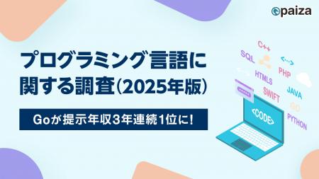 「Go」が提示年収3年連続1位に。paiza、「プログラミ