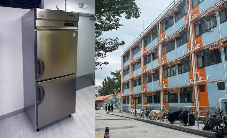 香港高層住宅火災被災者支援として避難所へ業務用冷蔵