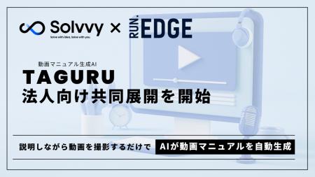 Solvvy株式会社、RUN.EDGE株式会社と共同で、AI動画マ