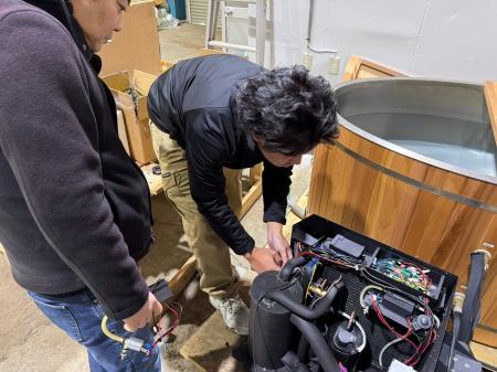 kokolo sauna(R)、水風呂用チラー（冷却装置）の修理