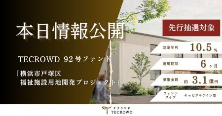 【想定年利10.5%】不動産クラウドファンディング「TEC 【想定年利10.5%】不動産クラウドファンディング「TEC