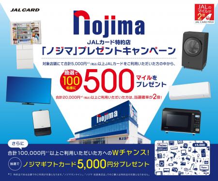年末年始、家電を買うならマイルが2倍たまるノジマで