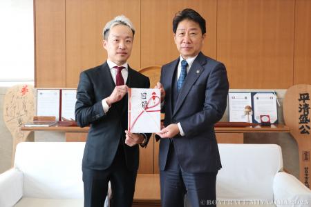 ボートレーサー 山口 剛 選手（広島）が廿日市市及び