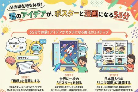 生成AIでつくる「新年の誓いポスター＆4コマ漫画」体