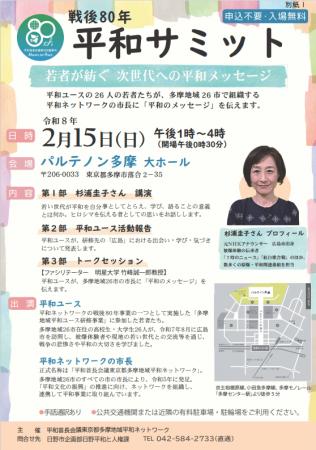 戦後80年 平和サミットの開催 戦後80年 平和サミットの開催