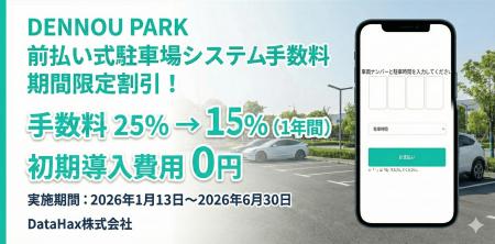 「DENNOU PARK」前払い式駐車場のシステム手数料を期 「DENNOU PARK」前払い式駐車場のシステム手数料を期