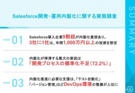 【Salesforce 内製化 実態調査】3社に1社が「年間1,00