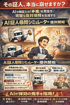 Legal AI - AIが証人の「矛盾」を見抜き、完璧な反対