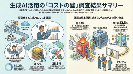 【550名調査】生成AIコスト、約4割が「費用対効果の説