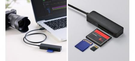 SD/microSDに加えてコンパクトフラッシュも。1台で3種