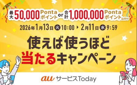 抽選で最大50,000Pontaポイントまたは合計1,000,000 P