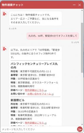 “丸の内、50坪、駅徒歩5分”と送るだけ！「ジャパンオ