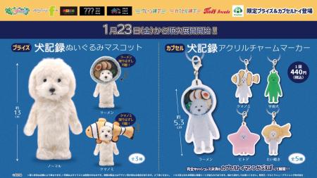 SNSで人気の『犬記録』の限定プライズ&カプセルトイが