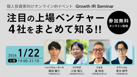 個人投資家向けIRセミナー「Growth IR Seminar」登壇