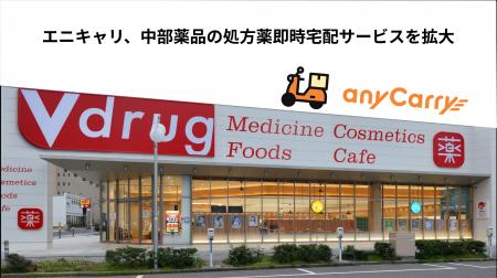 エニキャリ、中部薬品「V・drug」の処方薬即時宅配サ