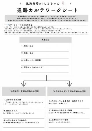 進路指導AI『しろちゃん』の効果を高める「進路カルテ