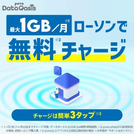 データが無料でもらえる「povo Data Oasis」の利用手