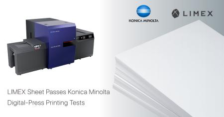環境配慮型の「LIMEX Sheet」が、コニカミノルタのデ