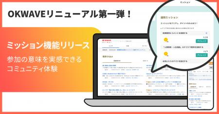 Q&AコミュニティOKWAVE、参加の積み重ねを楽しむ新機