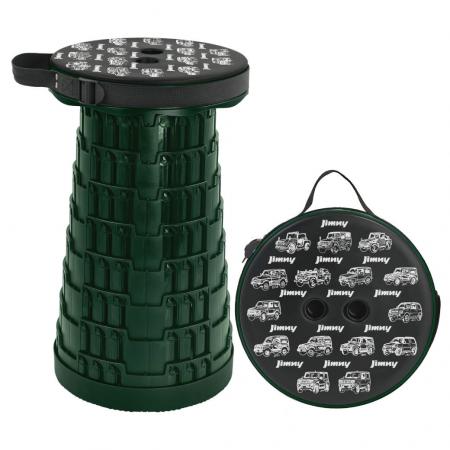 『歴代のジムニーが並ぶ』折りたたみスツール、製品リ