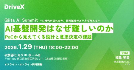 1/29(木)開催「Qiita AI Summit」に株式会社DriveX CT
