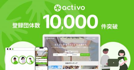 ボランティア募集情報サイト「activo」登録団体数1万
