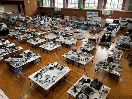 三洋貿易、国内最大級の電気自動車（EV）分解部品の展