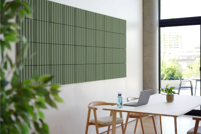 「REBORN PULP 吸音パネル」と「BOXデスク」を二子玉