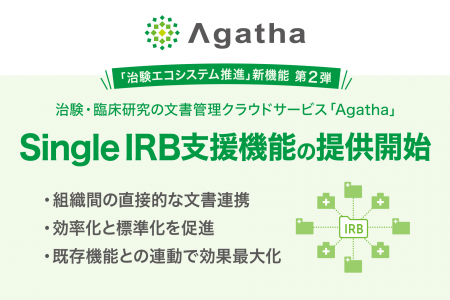 治験・臨床研究のDXを支援するアガサ、「Single IRB支