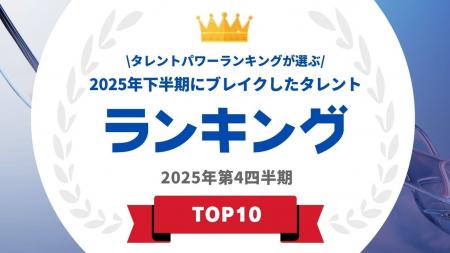『タレントパワーランキング』が選ぶ2025年下半期にブ 『タレントパワーランキング』が選ぶ2025年下半期にブ