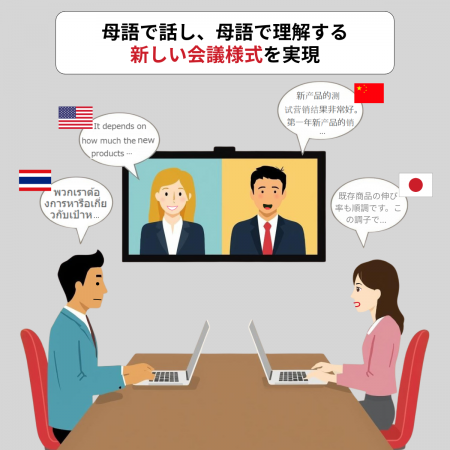 自分の母語で会議に参加できる体験をより多くの人に。 自分の母語で会議に参加できる体験をより多くの人に。