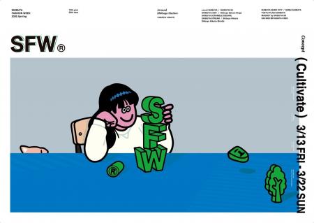 『渋谷ファッションウィーク2026春』Face Oka氏が描き