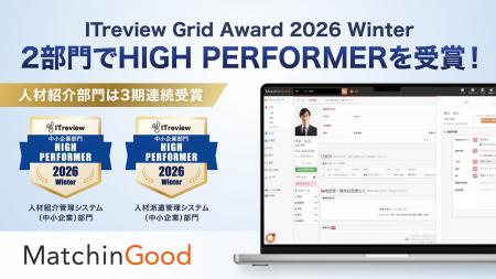 人材紹介は3期連続！ MatchinGoodが「ITreview Grid A