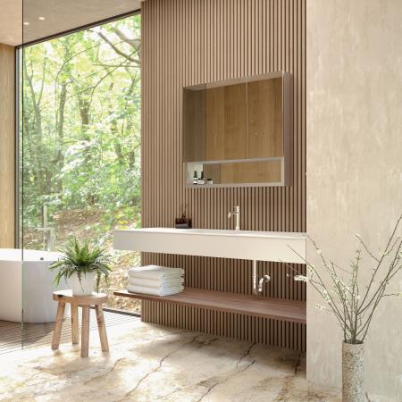 【住宅設備機器ブランドCrafree】壁に浮かぶ洗面台「L