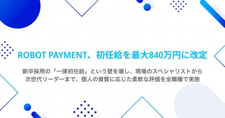 ROBOT PAYMENT、初任給を最大840万円に改定