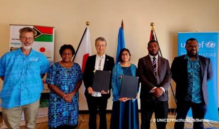 日本政府、UNICEFを通じたバヌアツにおける災害に強い