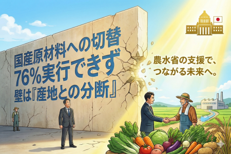 【調査】国産原材料への切替76%が実行できず。壁は「