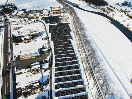 滋賀高月事業場で自己託送制度を活用した太陽光発電を