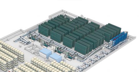 鈴与の東扇島第一物流センターにて3次元高速ピッキン 鈴与の東扇島第一物流センターにて3次元高速ピッキン