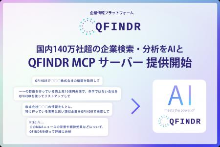 国内140万社超の企業検索・分析を文章で指示する「QFI 国内140万社超の企業検索・分析を文章で指示する「QFI
