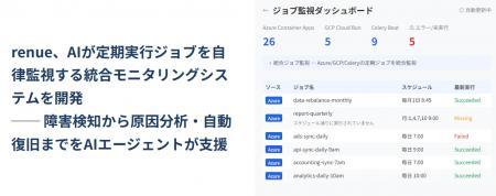 renue、生成AIが定期実行ジョブを自律監視する統合モ renue、生成AIが定期実行ジョブを自律監視する統合モ