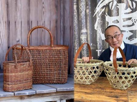 【各1点限りの特別販売】真竹とあけび4種の手提げ籠バ 【各1点限りの特別販売】真竹とあけび4種の手提げ籠バ