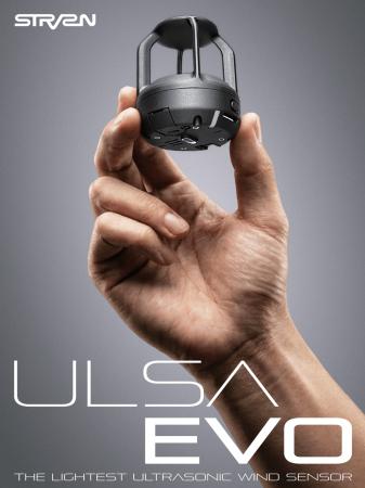 世界最軽量45gの超音波式風向風速センサー「ULSA EVO